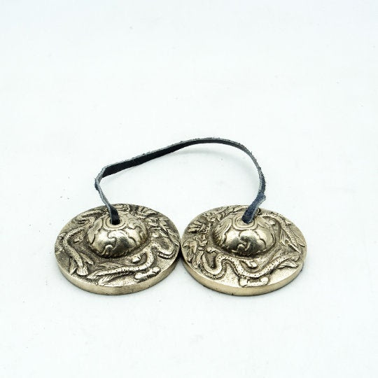 Tibetan Tingsha Meditation Bell - Buddhist Cymbals Yoga Bell Chimes - Super Sound Healing Tool with Eight Auspicious Symbols