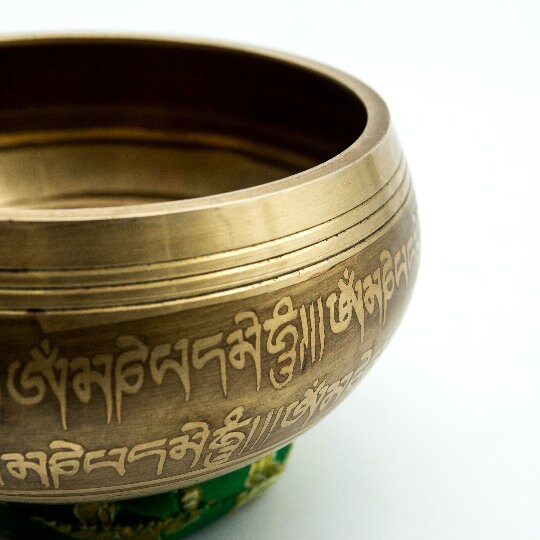 5 inches While Etching Carving Singing Bowl from Nepal - Flower of Life Designed Bowl for Yoga, Meditation, Chakra Healing and Sound Therapy