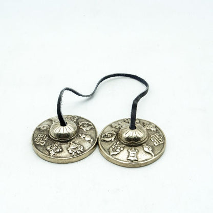 Tibetan Tingsha Meditation Bell - Buddhist Cymbals Yoga Bell Chimes - Super Sound Healing Tool with Eight Auspicious Symbols