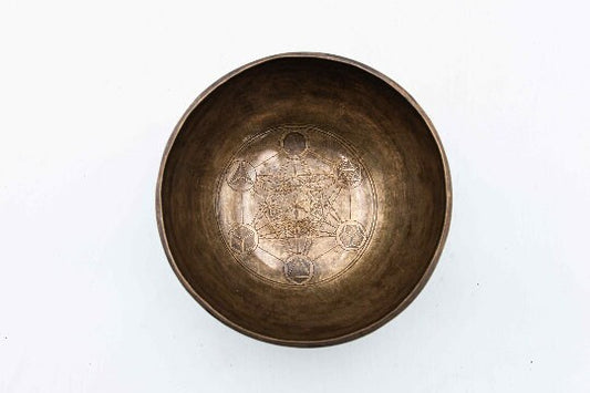 Solar System Full Moon Singing Bowl - Tibetan Singing Bowl from Nepal - Handmade Singing Bowl Set, Handcrafted in Nepal