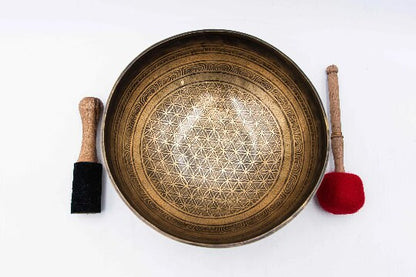 11 inch Tibetan Singing Bowl from Nepal - Best Quality Handmade Singing Bowl for Healing - Spiritual Gulpa Set for Chakra Balancing